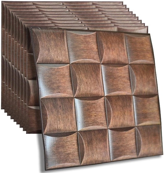 Pannelli 3D per parete, schiuma PE autoadesivo, acqua resistente, pannelli 3D in legno per parete, decorazione per camera da letto, parete di fondo per salotto (30 * 30cm * 10 pezzi) (legno)