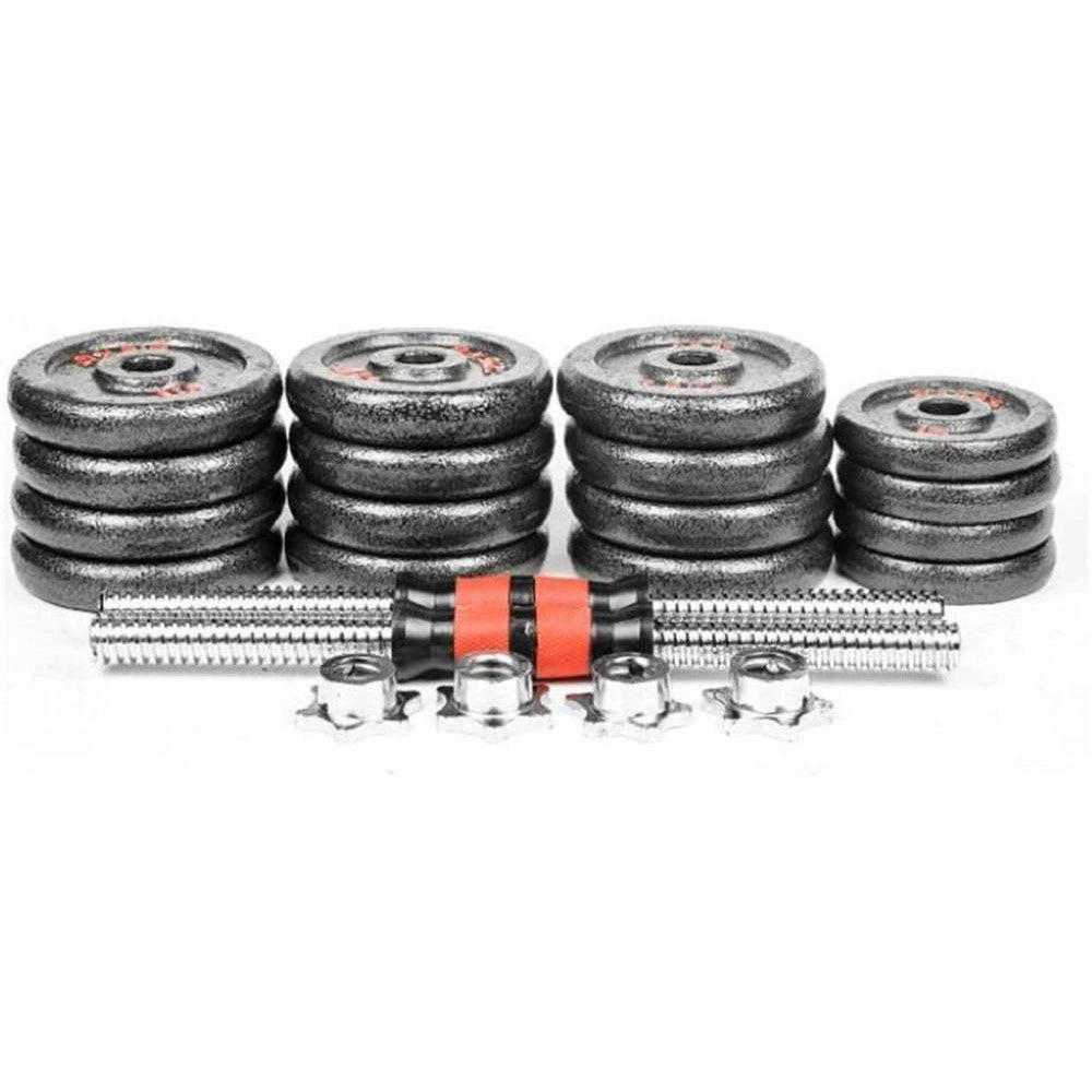 Trade Shop - Manubri Con Bilanciere Regolabile Totale Di 20 Kg Sollevamento Pesi Bodybuilding -
