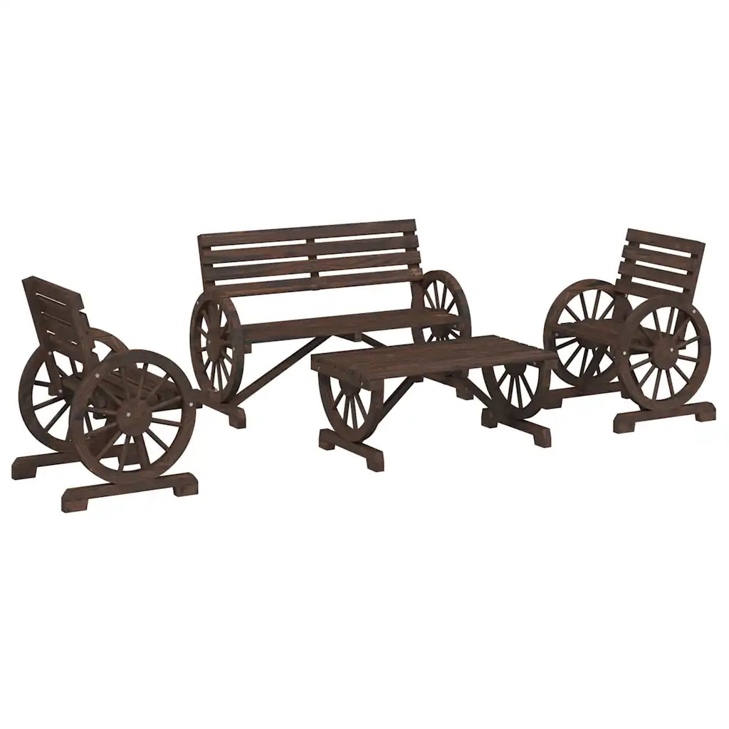 Set Salotto da Giardino 4 pz in Legno Massello di Abetecod mxl 116541