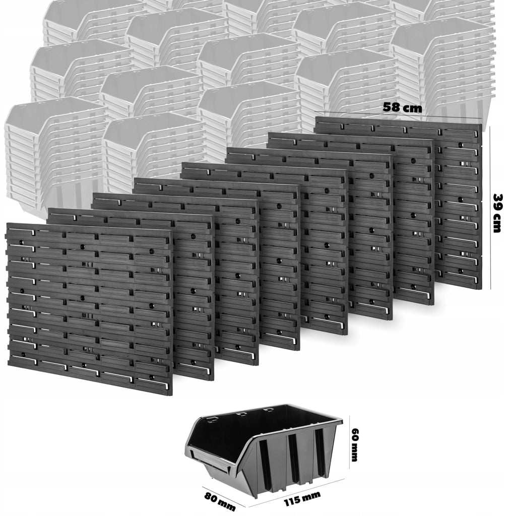 Pannello portautensili KADAX da parete per officina, 232x78 cm, 252 scomparti, garage/officina.