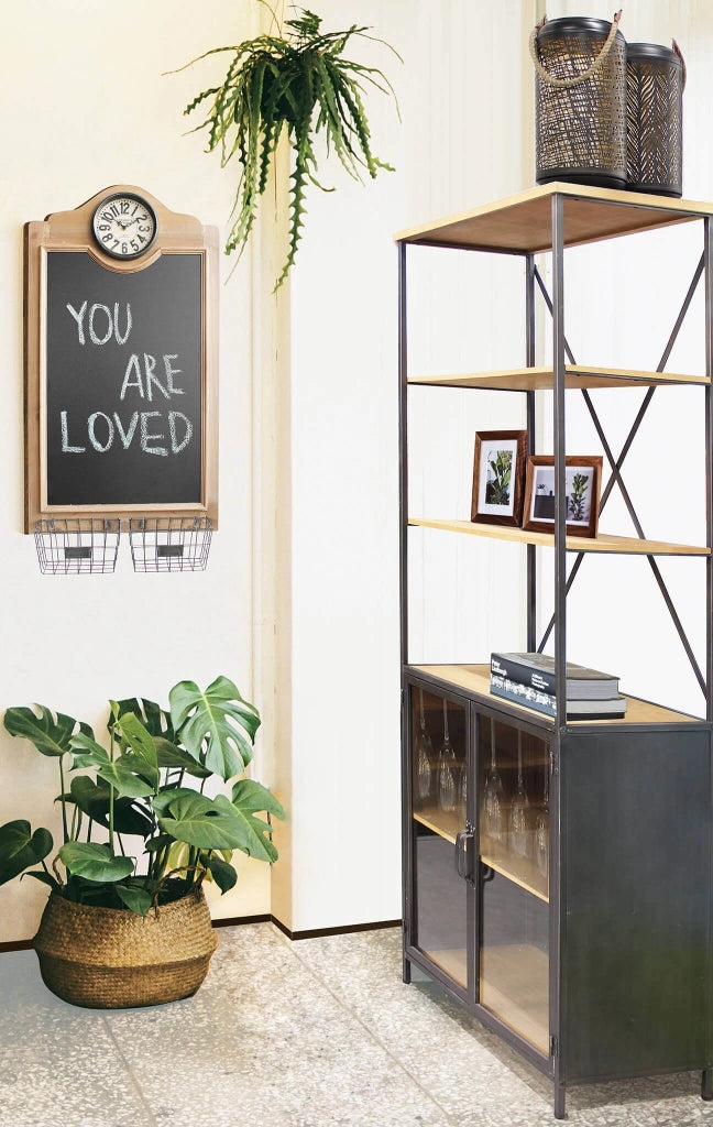 Libreria Industrial in Acciaio Legno cm 68x39x183 - WINSTON