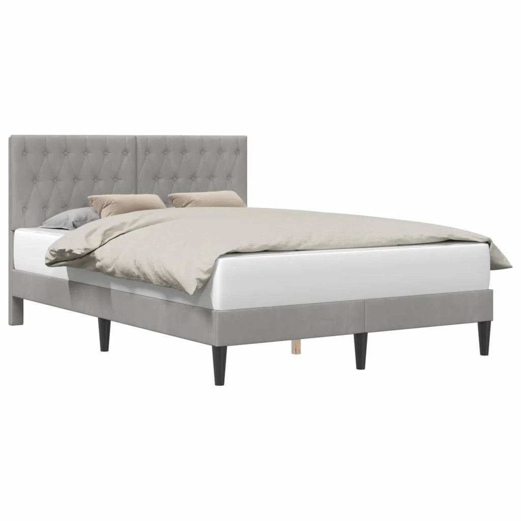 Struttura del letto Grigio Chiaro 140 x 200 cm Velluto