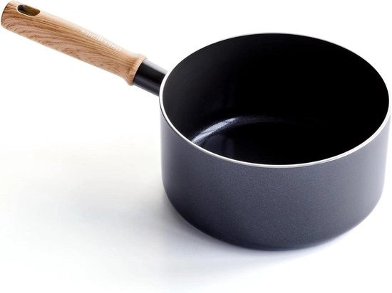 Lavaggio a Induzione e Microonde - Antiaffamante in Ceramica - Maniglia ispirata al Legno - Senza PFAS - 20cm/31 litri