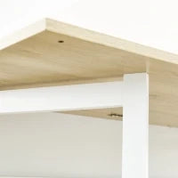 Tavolo da Bar Moderno in MDF per 2 Persone con 4 Ripiani Aperti e Armadietto, 116x79.5x91 cm