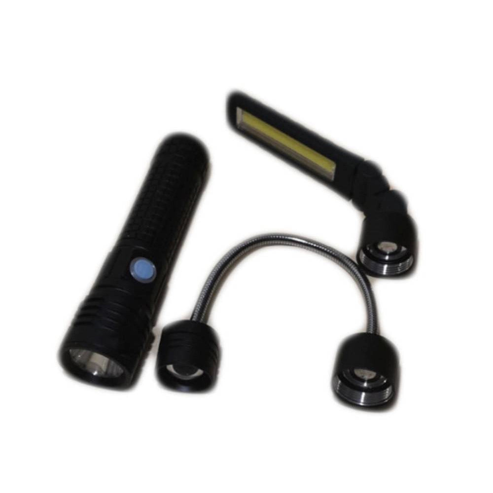 Trade Shop - Torcia Led 3in1 Multifunzione Bl-x8 Ricaricabile 80000w Led Cree Base Magnetica -