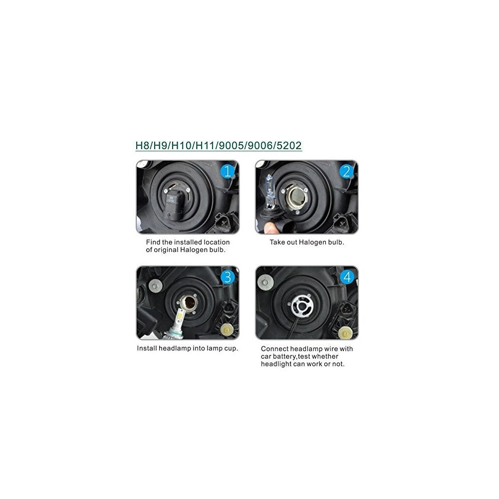 Trade Shop - Coppia Lampade Led Auto Fari H11 Moto Kit Lampadine 36w Luce Bianca 6000k 3800lm -