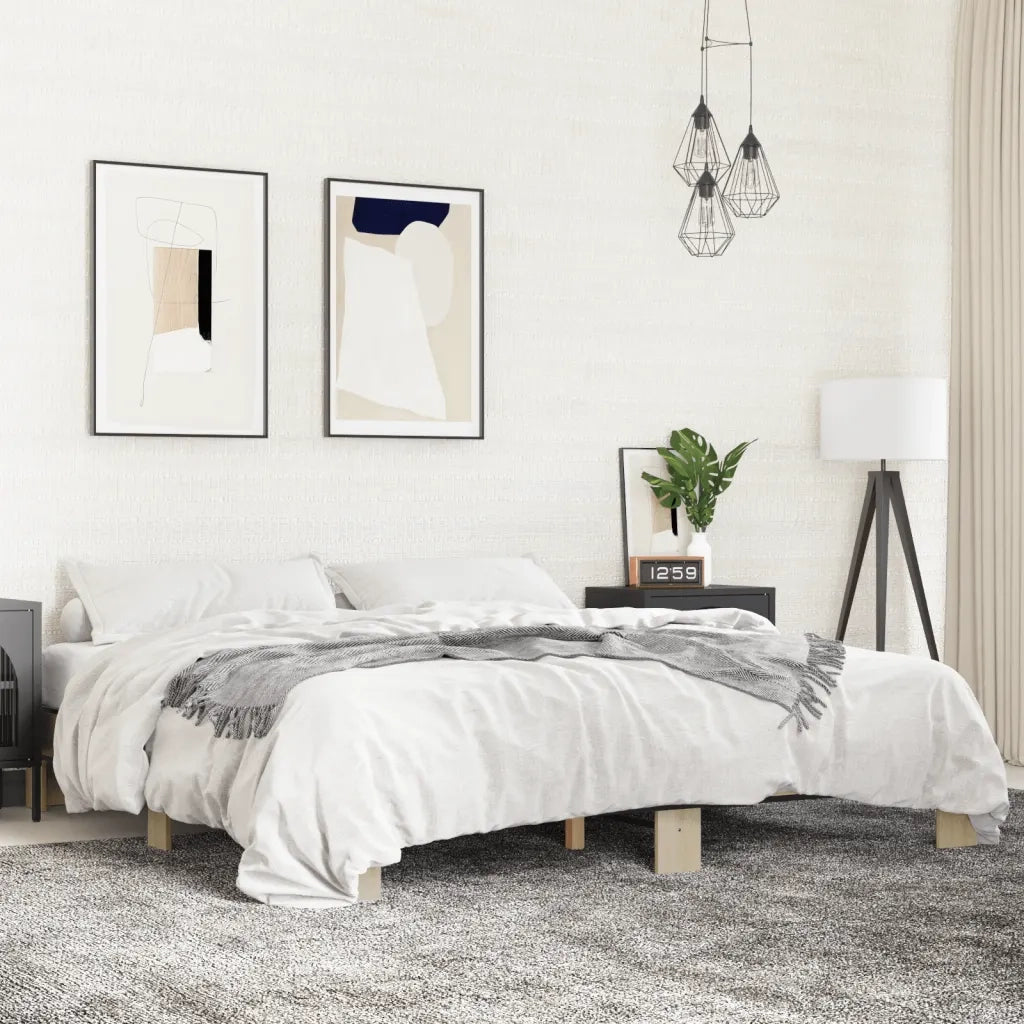 vidaXL Giroletto Rovere Sonoma 200x200 cm Legno Multistrato e Metallo