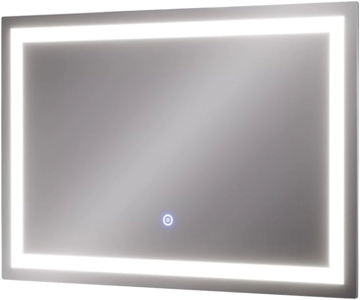 Specchio bagno Miral, Vetro, 60 x 40 cm con illuminazione frontale, per montaggio a parete con illuminazione LED integrata