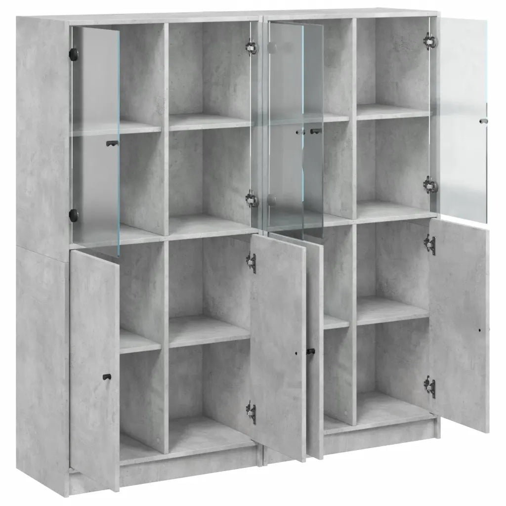 Libreria Ante Grigio Cemento 136x37x142 cm in Legno Multistrato 3206527