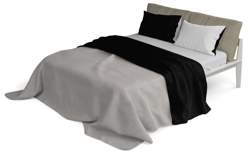 Set Lenzuola Sopra Sotto e Federe Doubleface Nero/Grigio Chiaro Matrimoniale