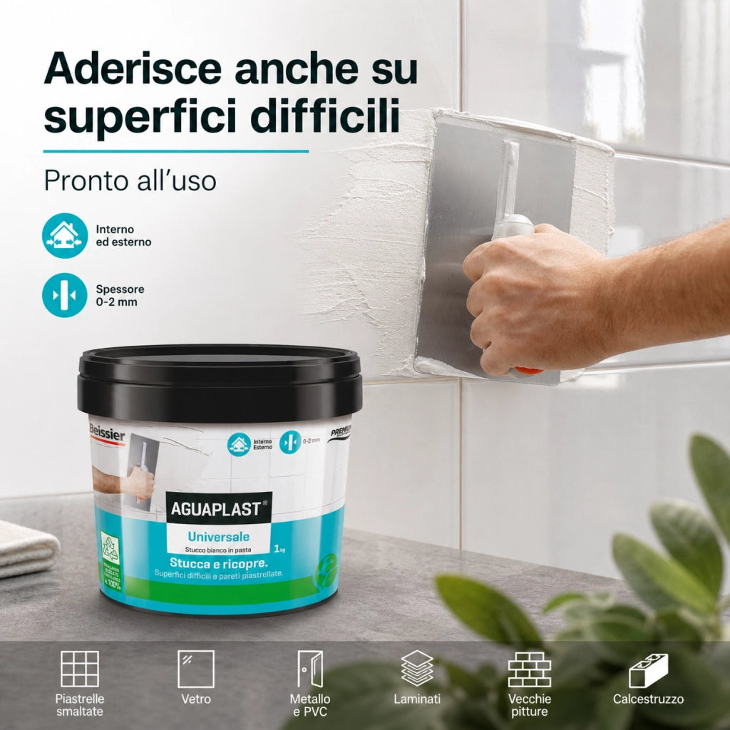 Aguaplast universale stucco pronto all'uso per qualsiasi superficie 1 kg
