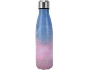 Fiasco termico in forma di cola per scuola, sport, campeggio, escursione - biberon in acciaio inossidabile (cielo stellato rosa)