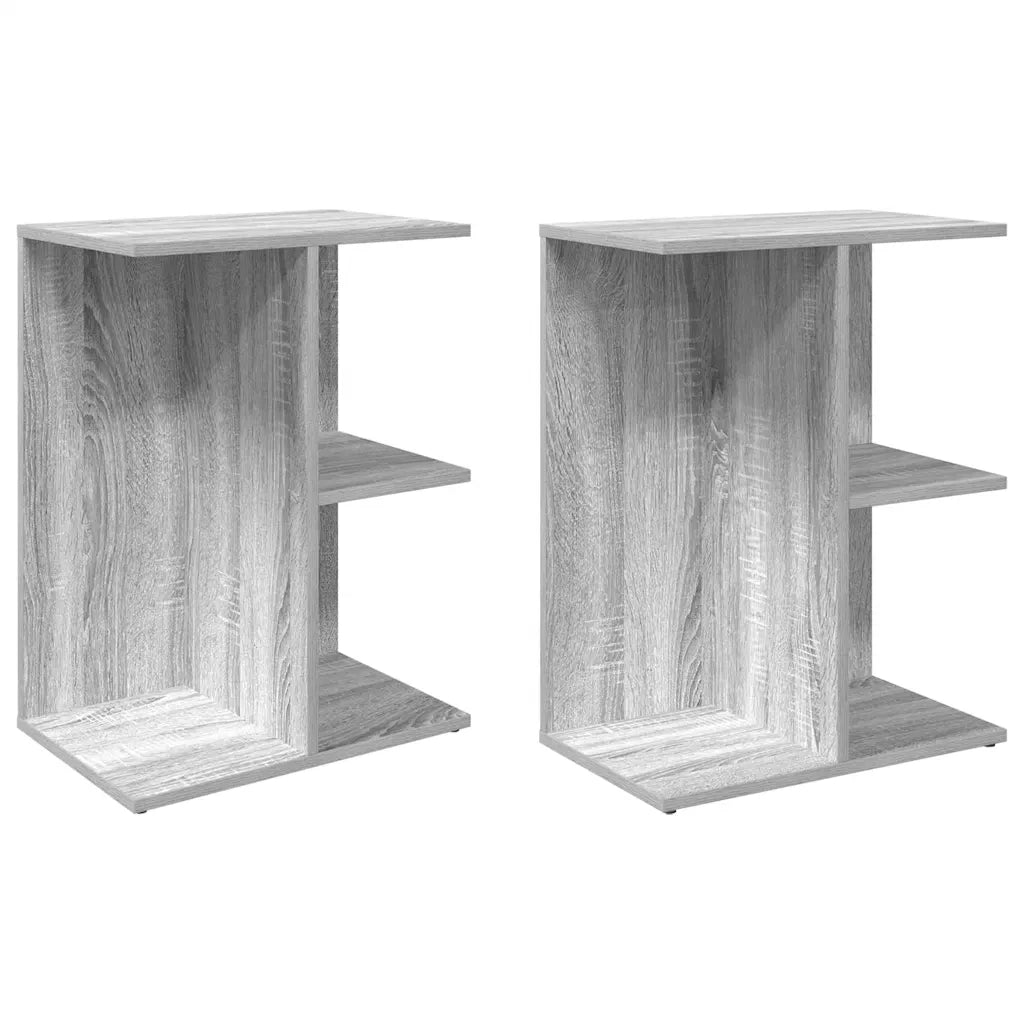 Comodini 2 pz-Set di 2 Tavolino da notte Grigio Sonoma 46,5x29x61 cm in Legno Multistrato