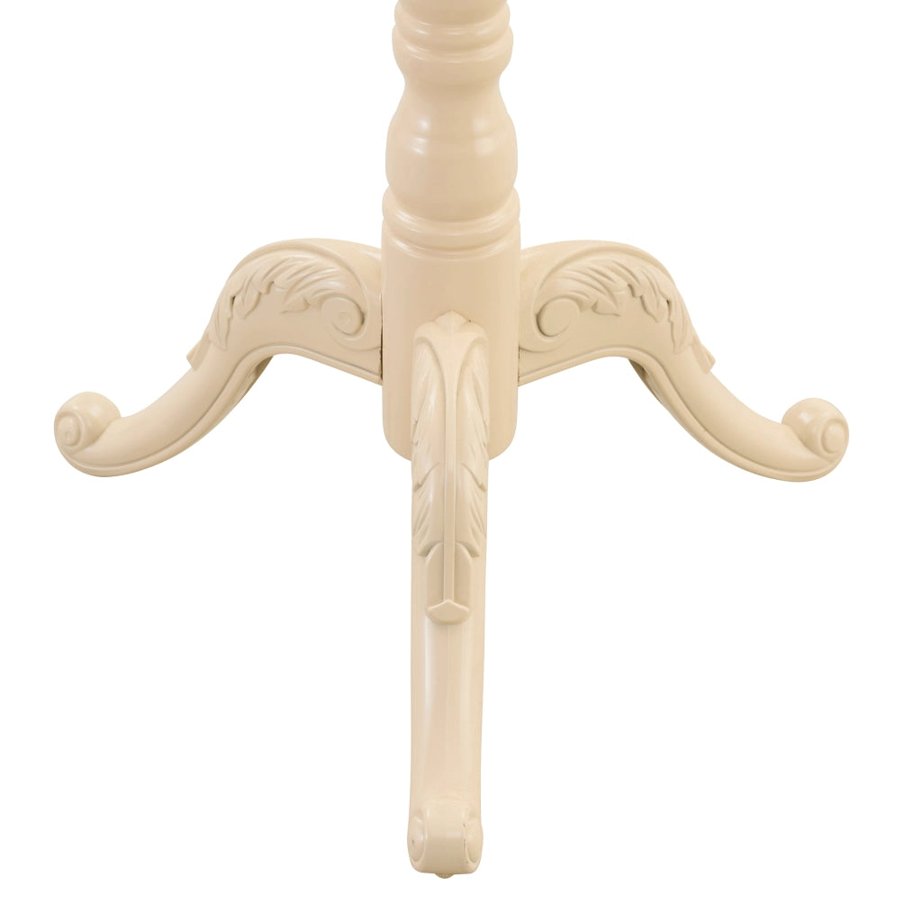 Appendiabiti da terra in legno massello crema bianco, design europeo con ganci multipli e base stabile