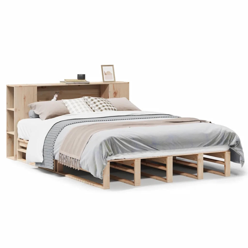 Letto Libreria senza Materasso 140x200 cm in Legno Massello 3323875