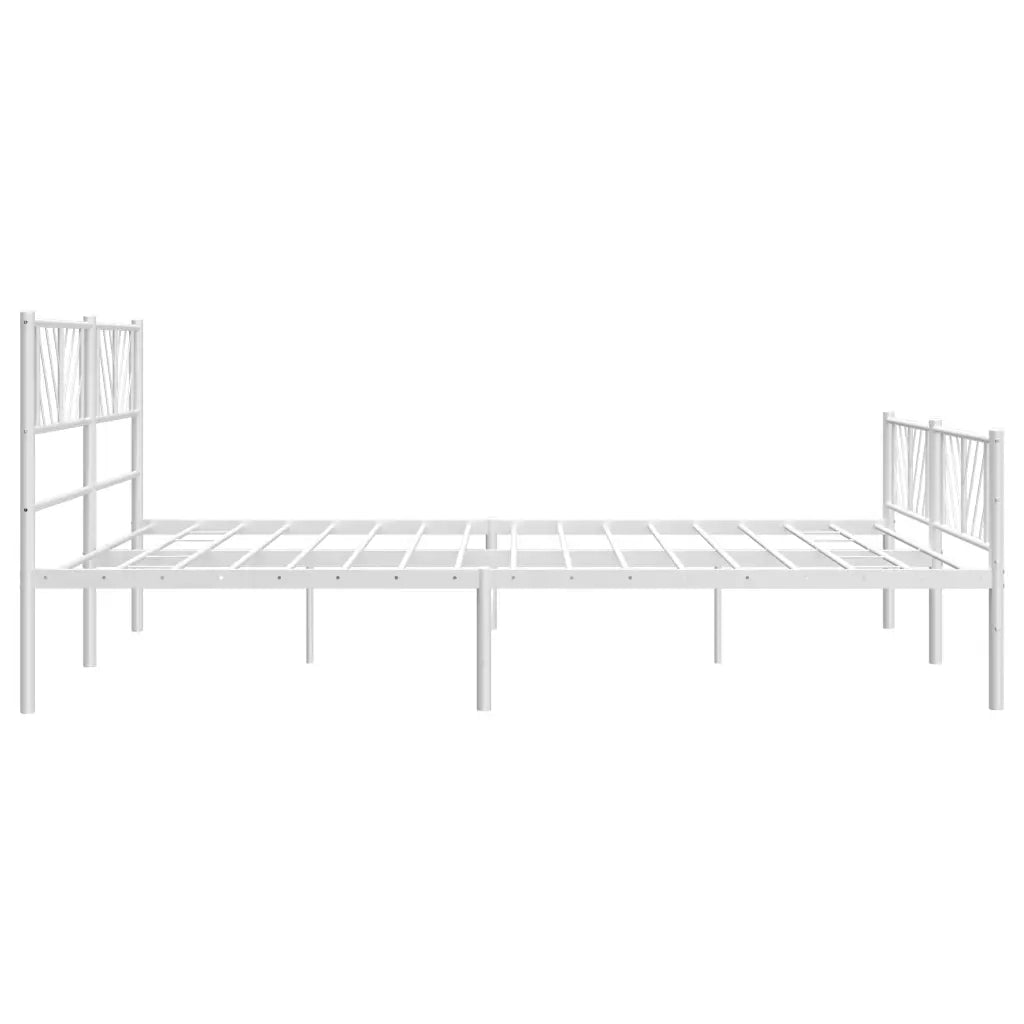 Giroletto con Testiera e Pediera Metallo Bianco 180x200 cm 372250