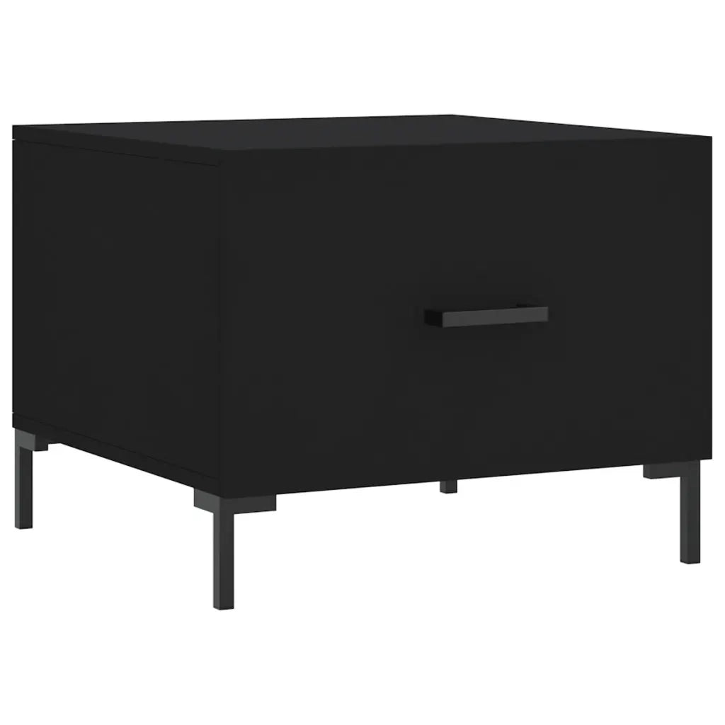 2 pz Tavolini da salotto | Tavolino da caff¨¨ | Tavolino da Soggiorno Neri 50x50x40 cm in Legno Multistrato