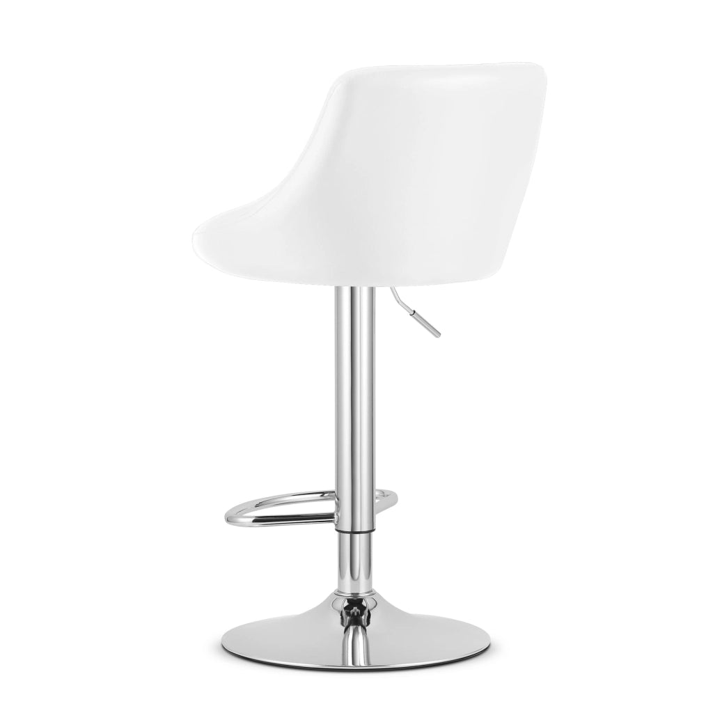 Sgabello girevole VALORA DAKA - Ecopelle bianca/Base cromata x 2