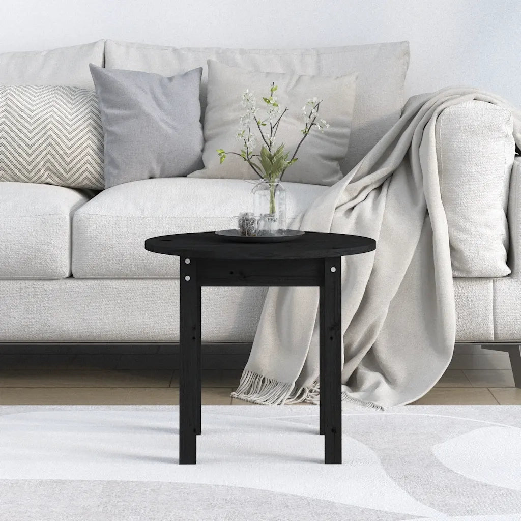 Tavolino da Salotto-Tavolino da soggiorno-Tavolo Nero ? 45x40 cm in Legno Massello di Pino