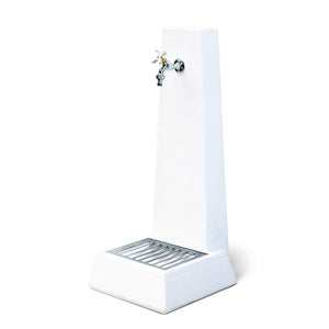 Fontana da Giardino Senza Rubinetto in Cemento Granulato di Marmo Oslo Bianco