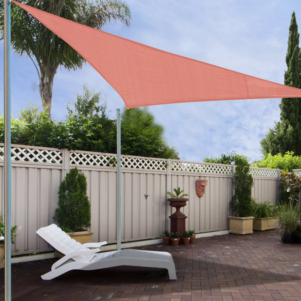 Tenda da sole triangolare grande ¨C zephmum ¨C rosso ruggine 4x4x4m