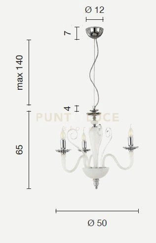 LAMPADARIO DEBUSSY 3 LUCI BORGOGNA E ORO ATTACCO E14 D.50CM
