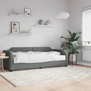 Divano Letto con Materasso Grigio Scuro 90x200 cm in Tessuto 3197617