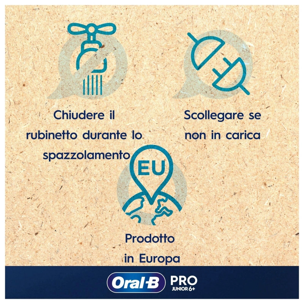 Oral-B PRO 14876673 spazzolino elettrico Bambino Spazzolino rotante Multicolore, Bianco