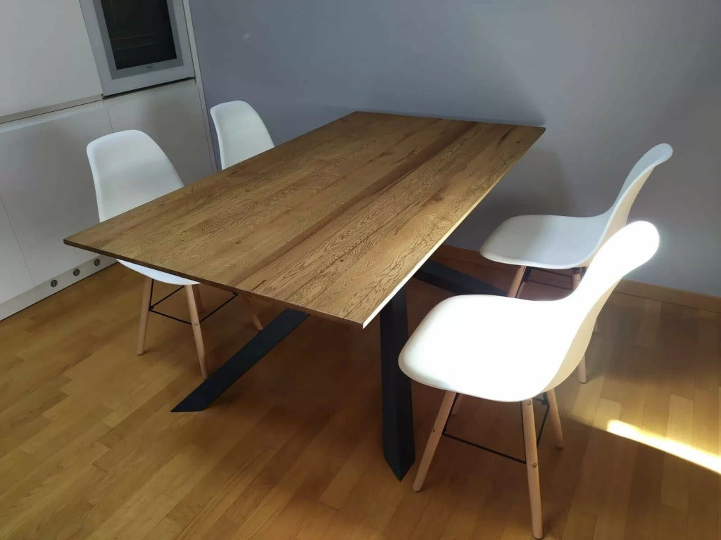 Tavolo big table fisso in rovere massello nodato spessore 4 cm. misura l.250 p.100 h.75 (1621) - Mobili 2G