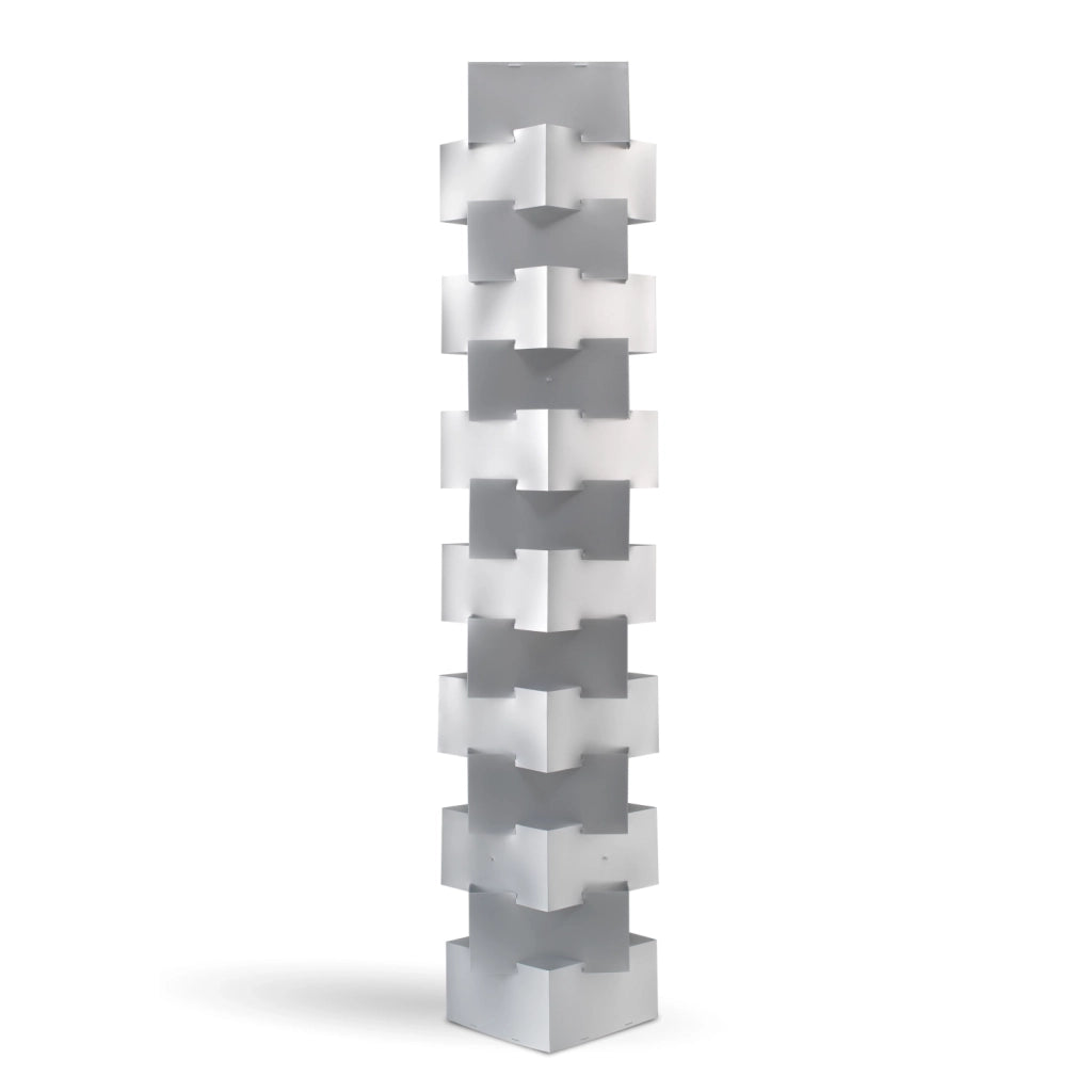 Piantana Moderna Building Polilux ® Argento E Metallo Bianco 3 Luci E27