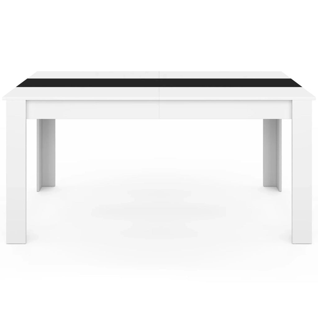 IDMarket - GEORGIA Tavolo da pranzo rettangolare bianco e nero per 8 persone 160 x 80 cm