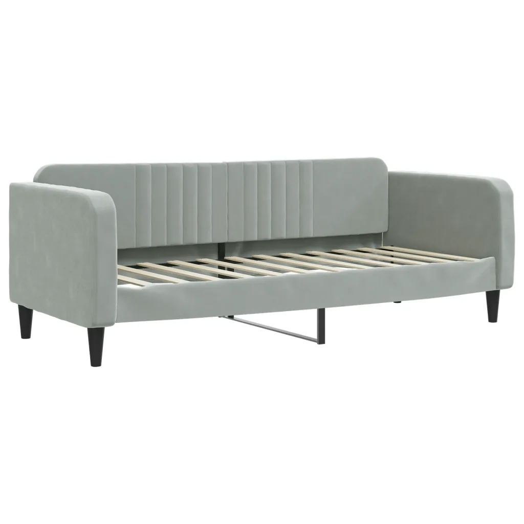 Letto da Giorno Grigio Chiaro 80x200 cm in Velluto 354079