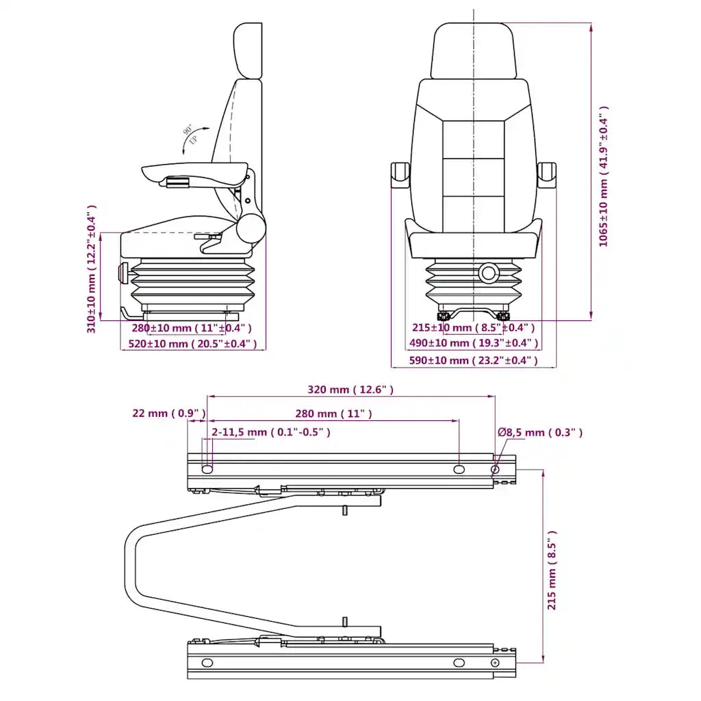 Sedile per Trattore con Sospensione CFW6250623
