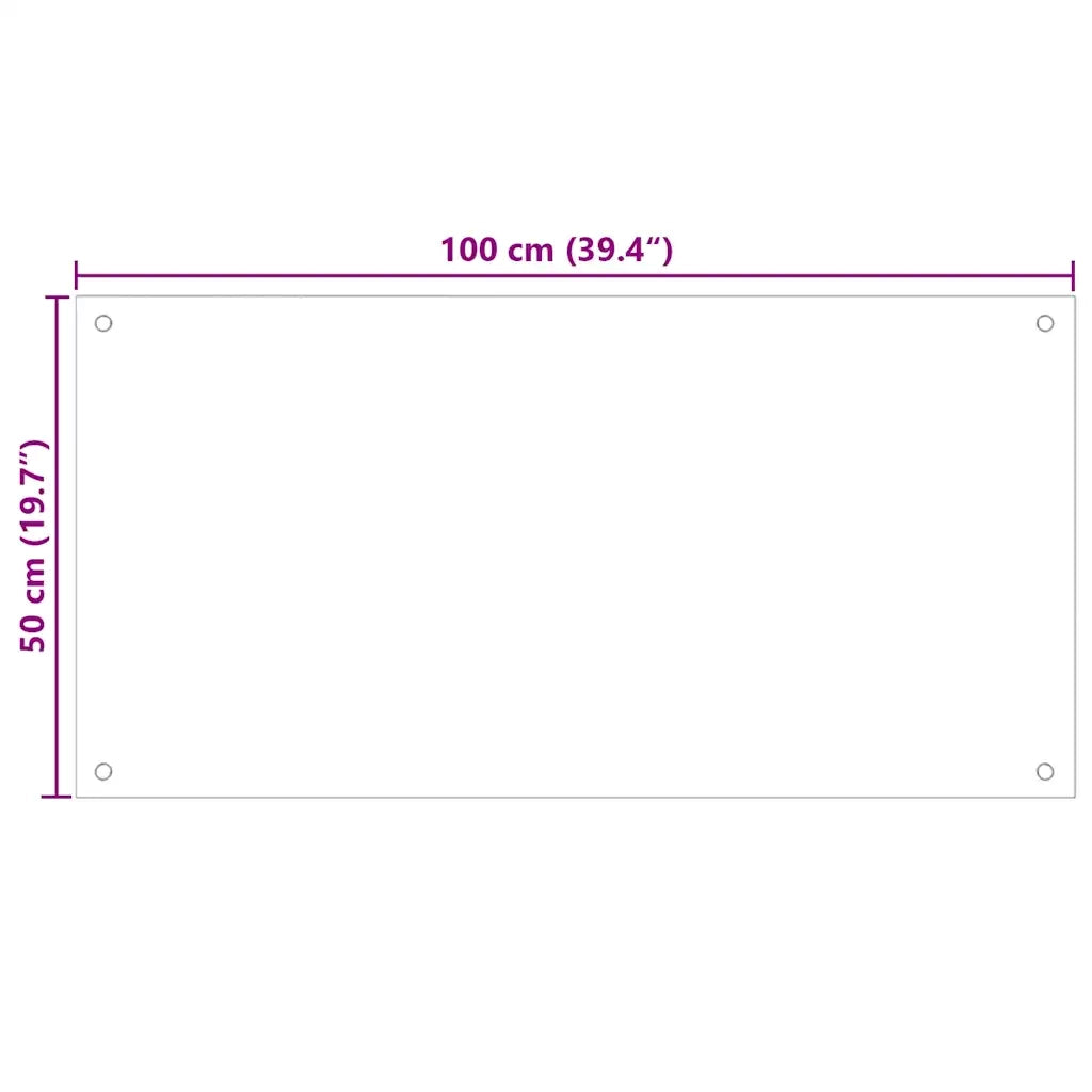 Paraschizzi per Cucina Nero 100x50 cm in Vetro Temperato CFW3214768
