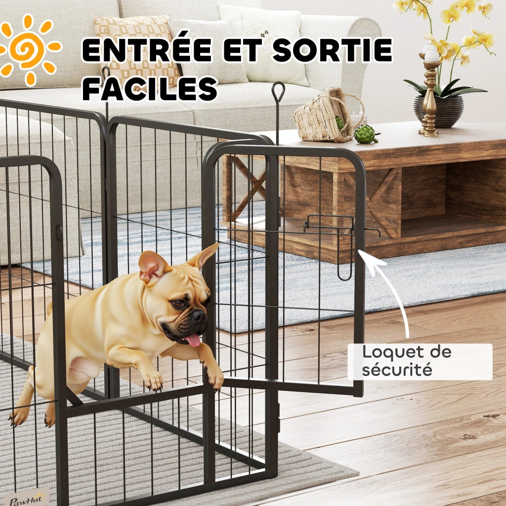 Recinto per cani 12 pannelli ¨C Minimal ¨C nero 60H cm pieghevole modulabile