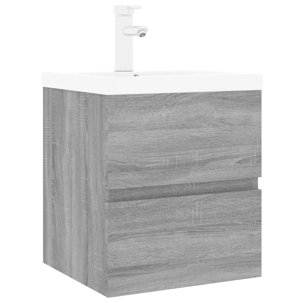Mobile lavabo con vasca integrata 41 x 38,5 x 45 cm legno composito grigio 02_0006877