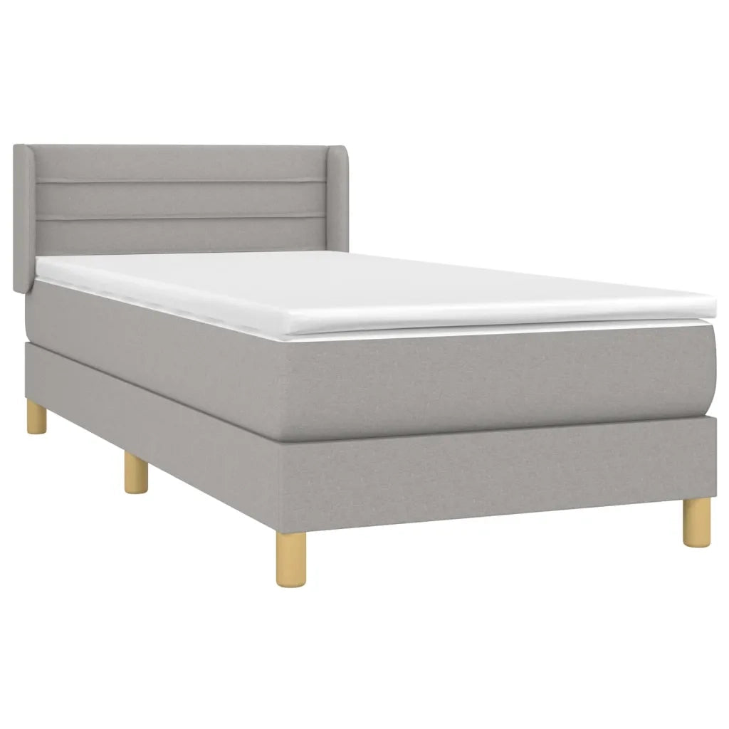 Giroletto a Molle con Materasso-Struttura Letto Grigio Chiaro 90x200 cm Tessuto 160245