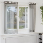 vidaXL Tende in Voile con Occhielli 2 pz Grigio Scuro 140x175 cm