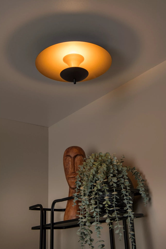 Plafoniera rotonda moderna oro/nero Vulcan LED 9W Lucide