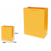 Trade Shop - Set 3 Pz Buste Borsa Regalo Sacchetti 55x40x15cm 69918 Giallo Con Manico Cordino -
