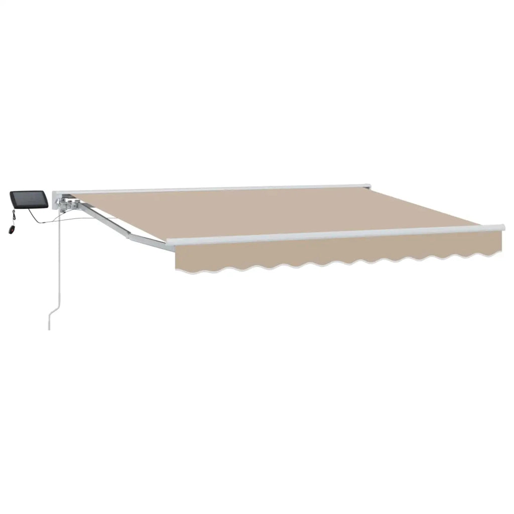 Cornice per Tenda Manuale con LED Beige e Bianco 3,5 x 2,5 m