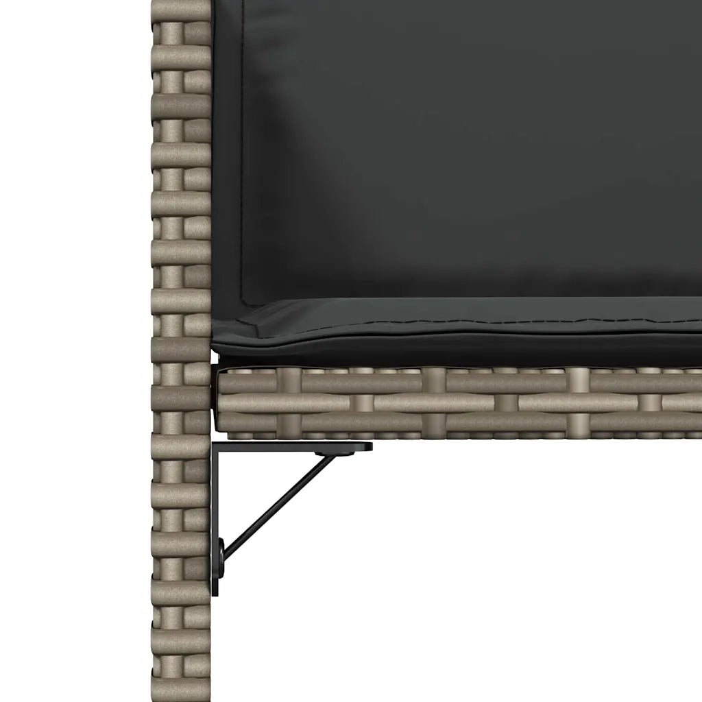 Sedie da Giardino con Cuscini 4 pz | Sedie da Esterno Grigio in Polyrattan