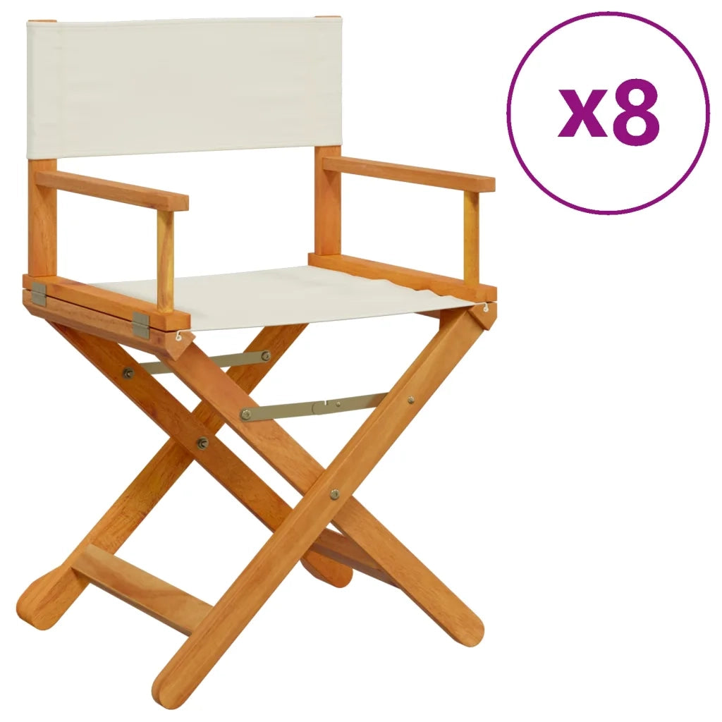 vidaXL Sedie da Giardino Pieghevoli 8 pz Bianco Crema in Tessuto