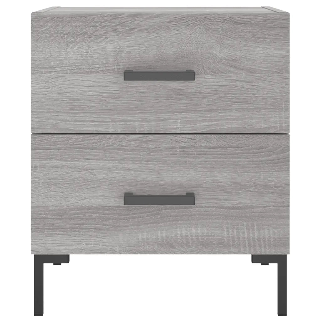 Set di 2 Comodini | Armadio da Notte | Mobiletto da notte Grigio Sonoma 40x35x47,5 cm in Legno Multistrato