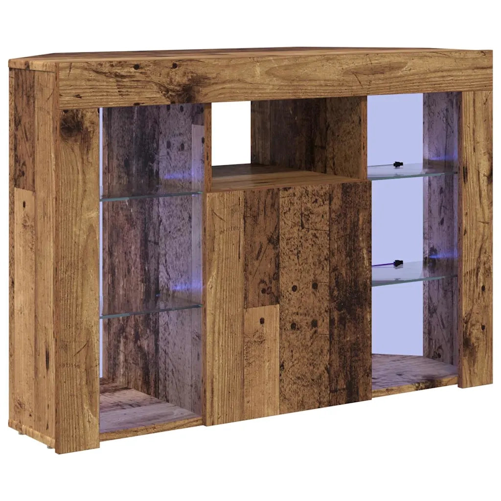 Mobile TV LED Angolare Legno vecchio 100x40x68cm 889793