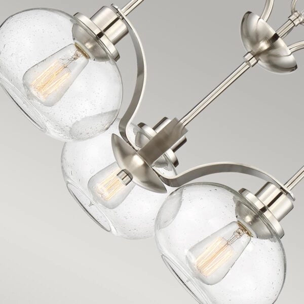 Lampadario vetro trasparente nichel Trilogy 3xE27 Quoizel