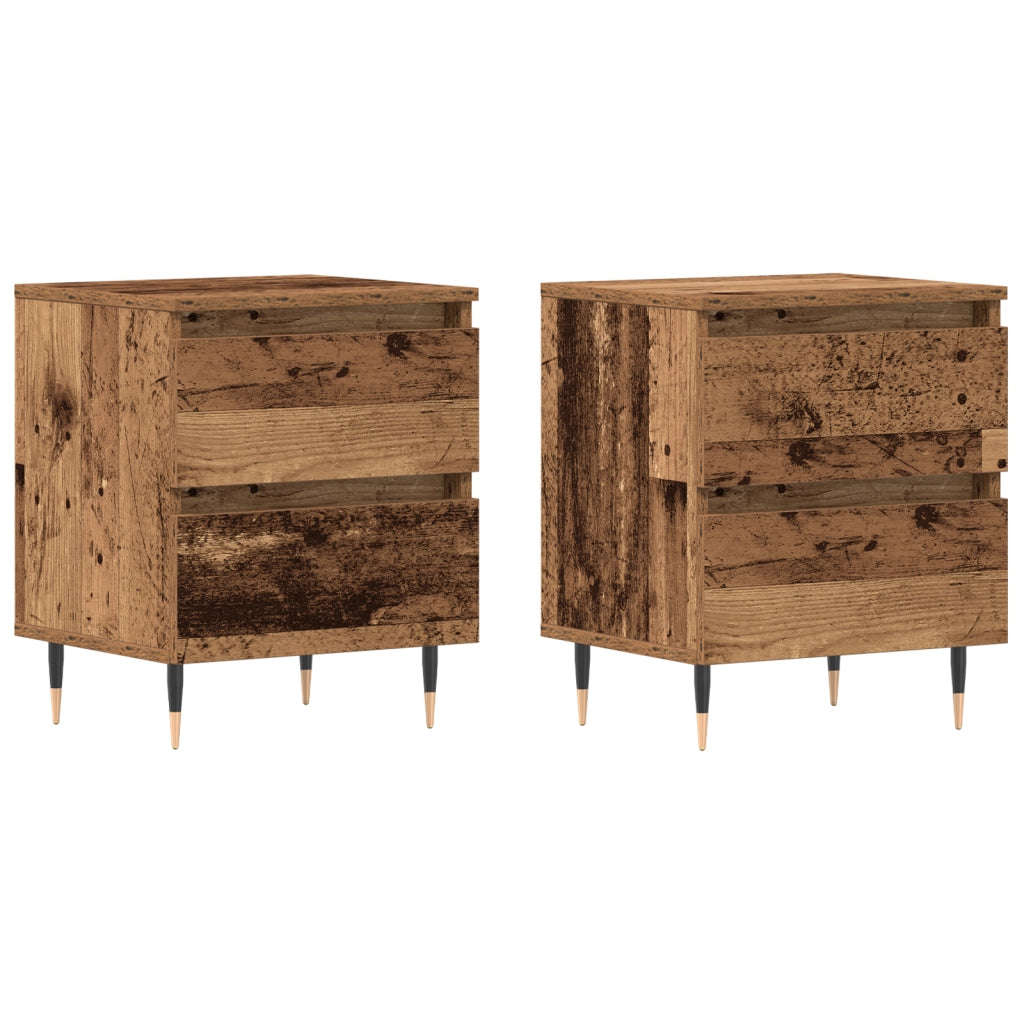 Comodini 2 pcs Legno Vecchio 40x35x50 cm Legno Ingeneered