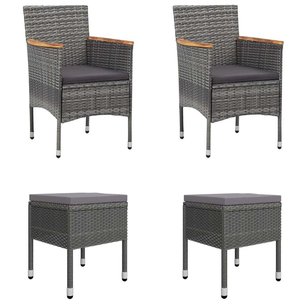 Set Mobili da Pranzo per Giardino 5 pz Grigio 3072122