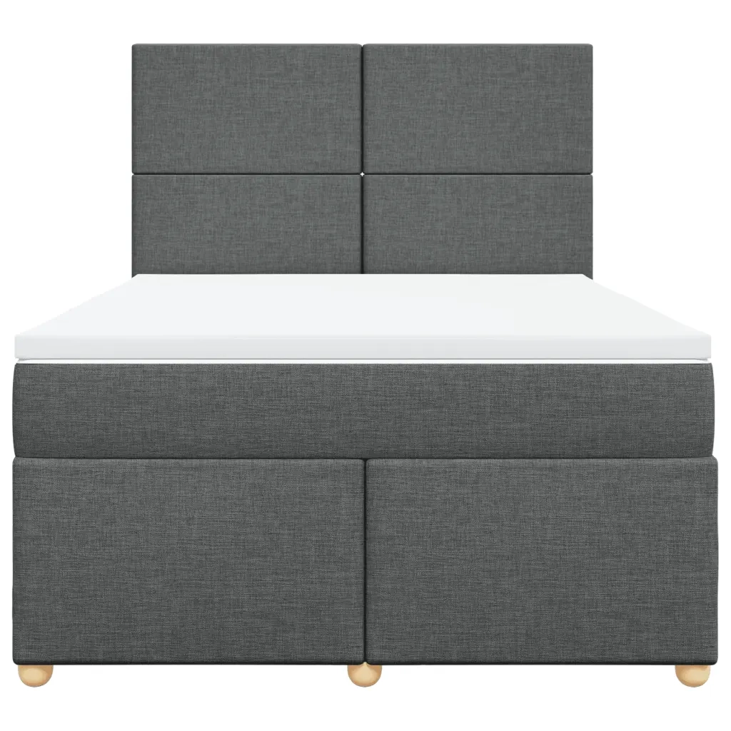 Giroletto a Molle con Materasso Grigio Scuro 140x200cm Tessuto