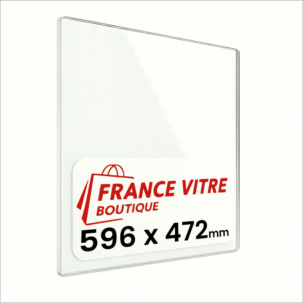 596 x 472 x 4 mm - Vetro per stufa a legna - vetro camino di ricambio - vetro per caminetto resistente al fuoco - France Vitre